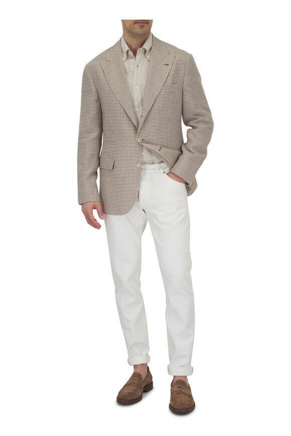 Brunello Cucinelli - Tonal Textured Tan Linen Sport Shirt