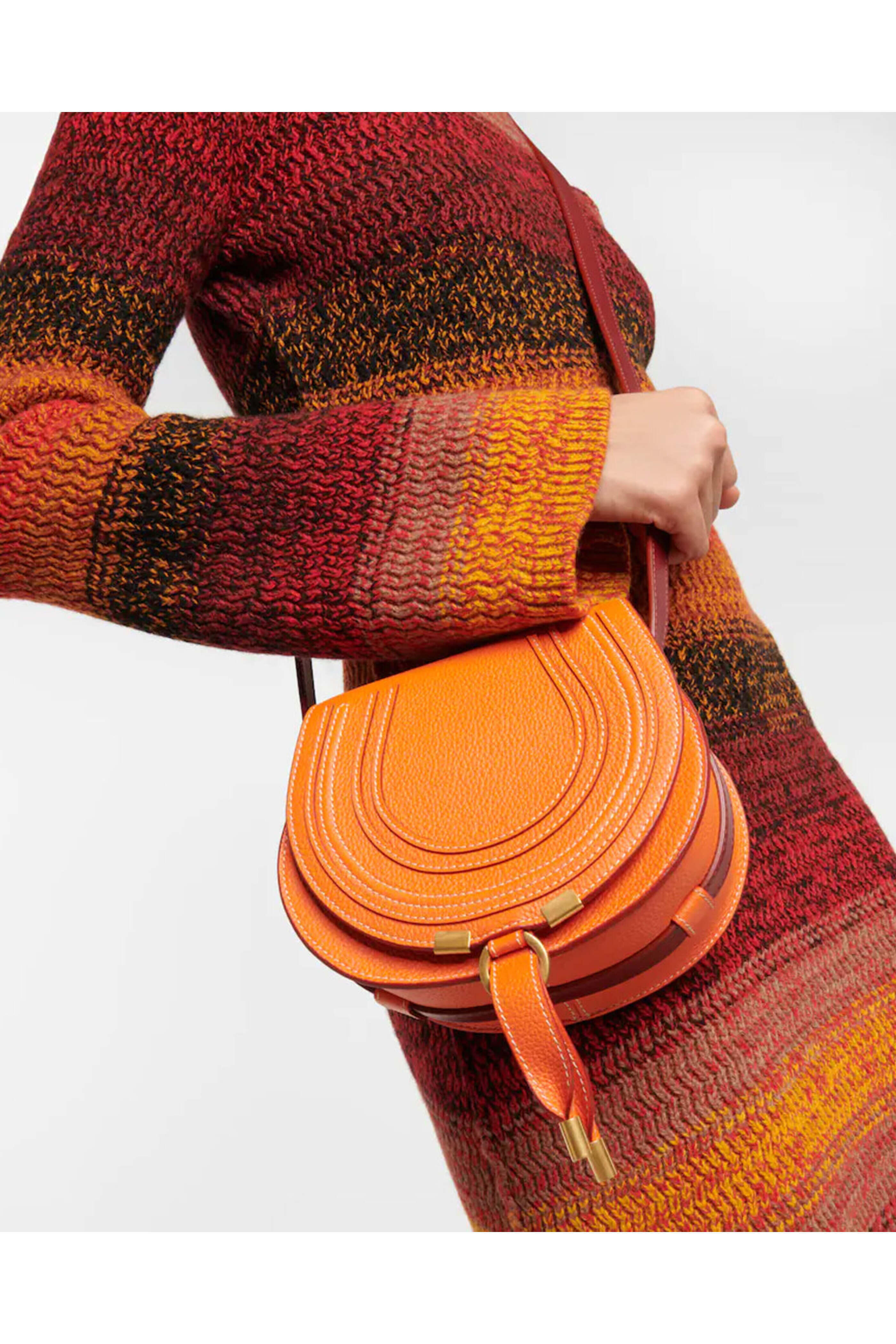 Chloé - Marcie Small Saddle Bag in Poppy Orange