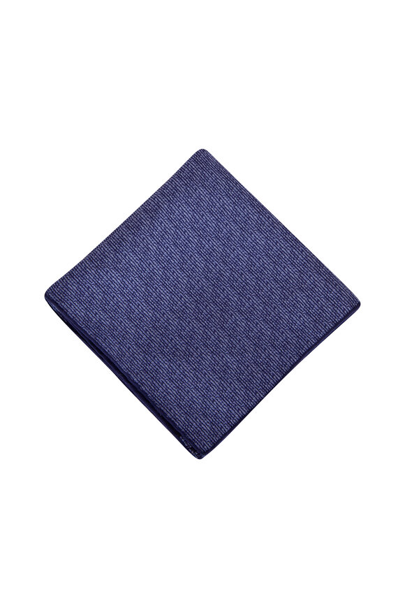 Brioni - Blue Sapphire Paisley Reversible Pocket Square