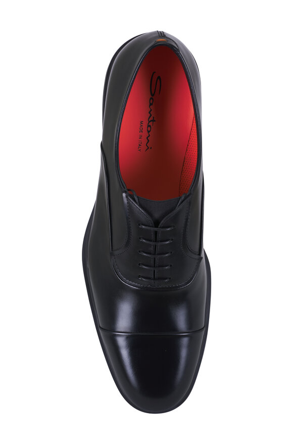 Santoni - Easy On Black Leather Dress Shoe