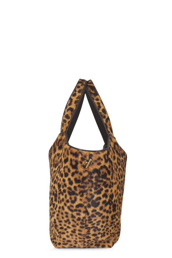 Saint Laurent Medium Icare Animal Print Shopping Tote - view 4