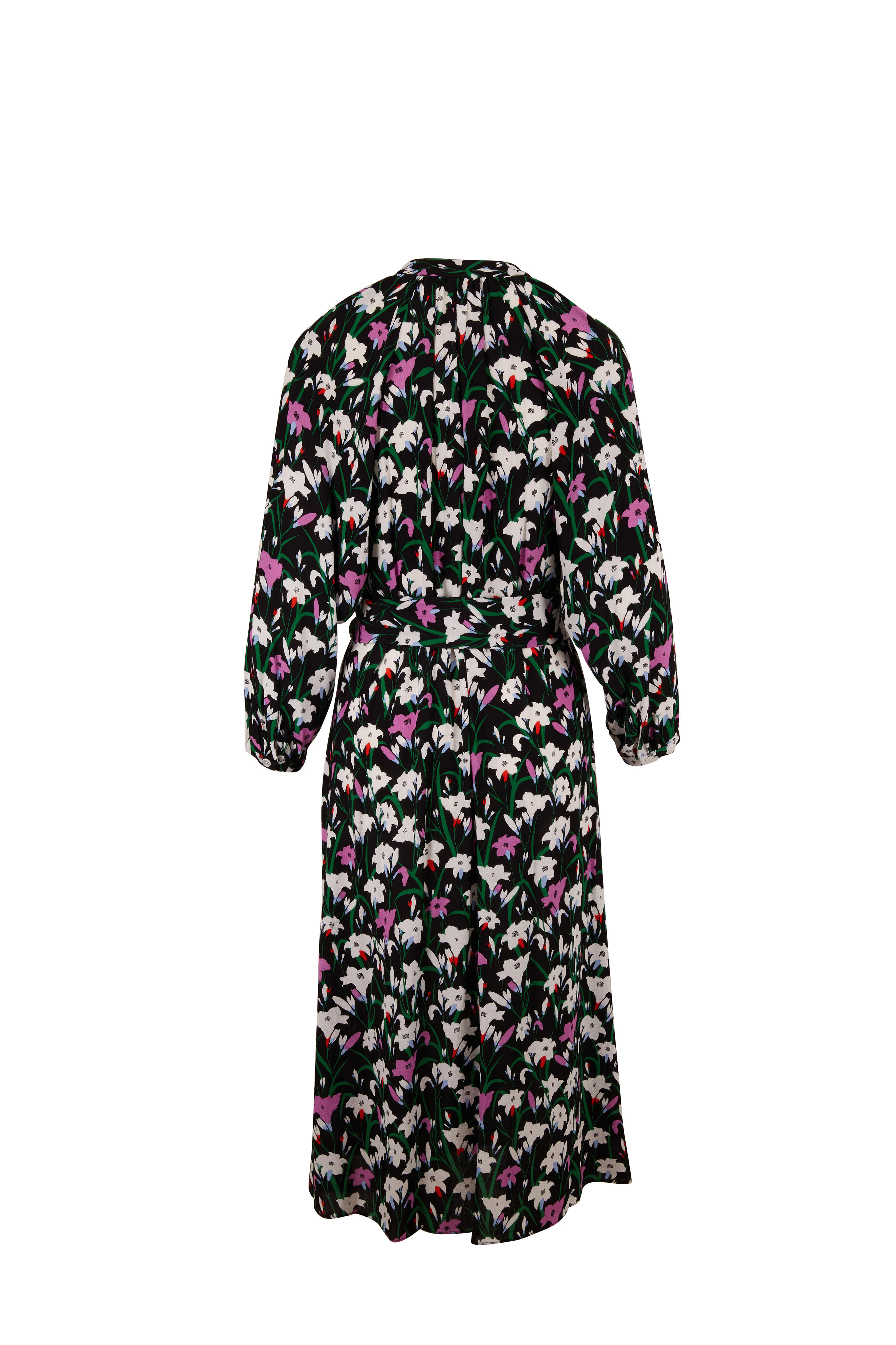 knee length dresses for ladies Mortify Floral Print Midi Shirt Dress | Disturbia