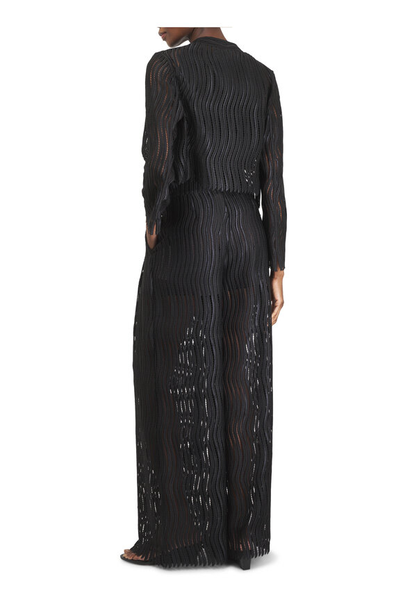 Akris Ariel Black Asymmetric Tech Wave Open Jacket - view 4
