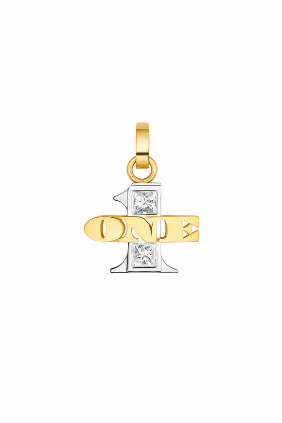 Marie Lichtenberg Yellow & White Gold One Diamond Pendant - view 1