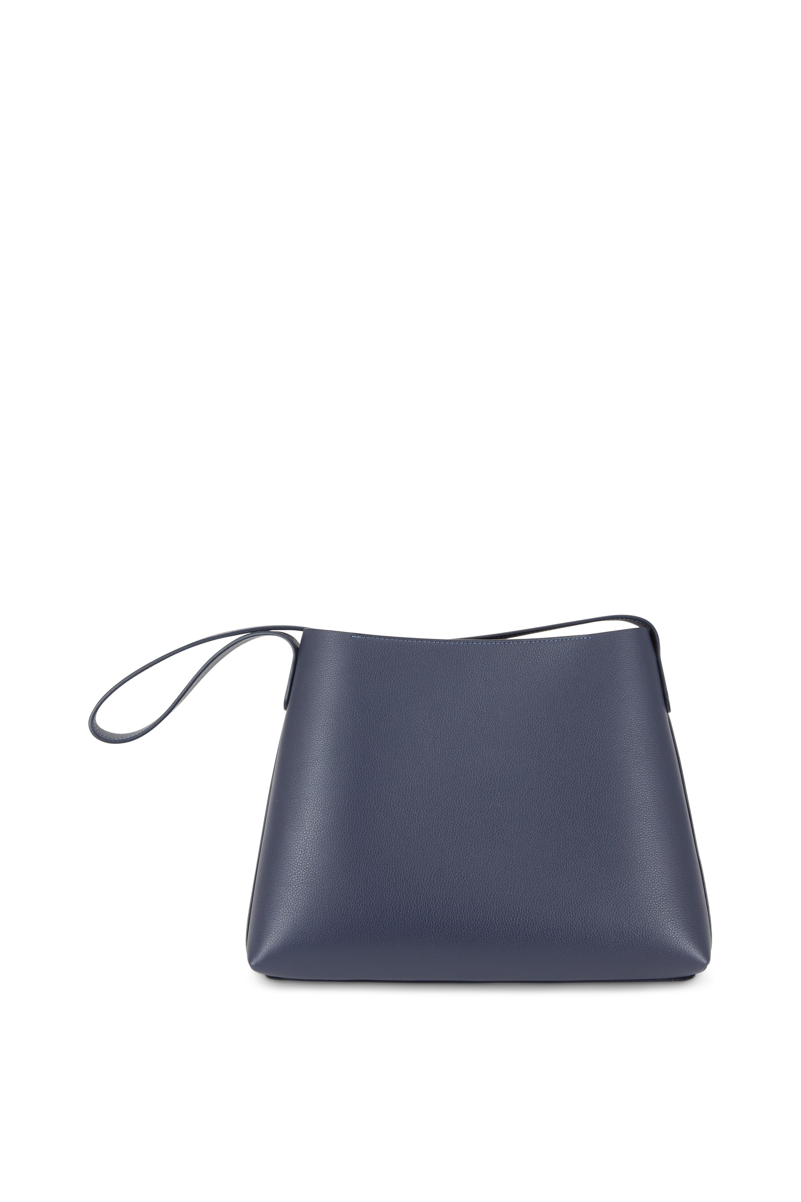 Mansur Gavriel - Navy Blue Pebbled Leather Shoulder Bag