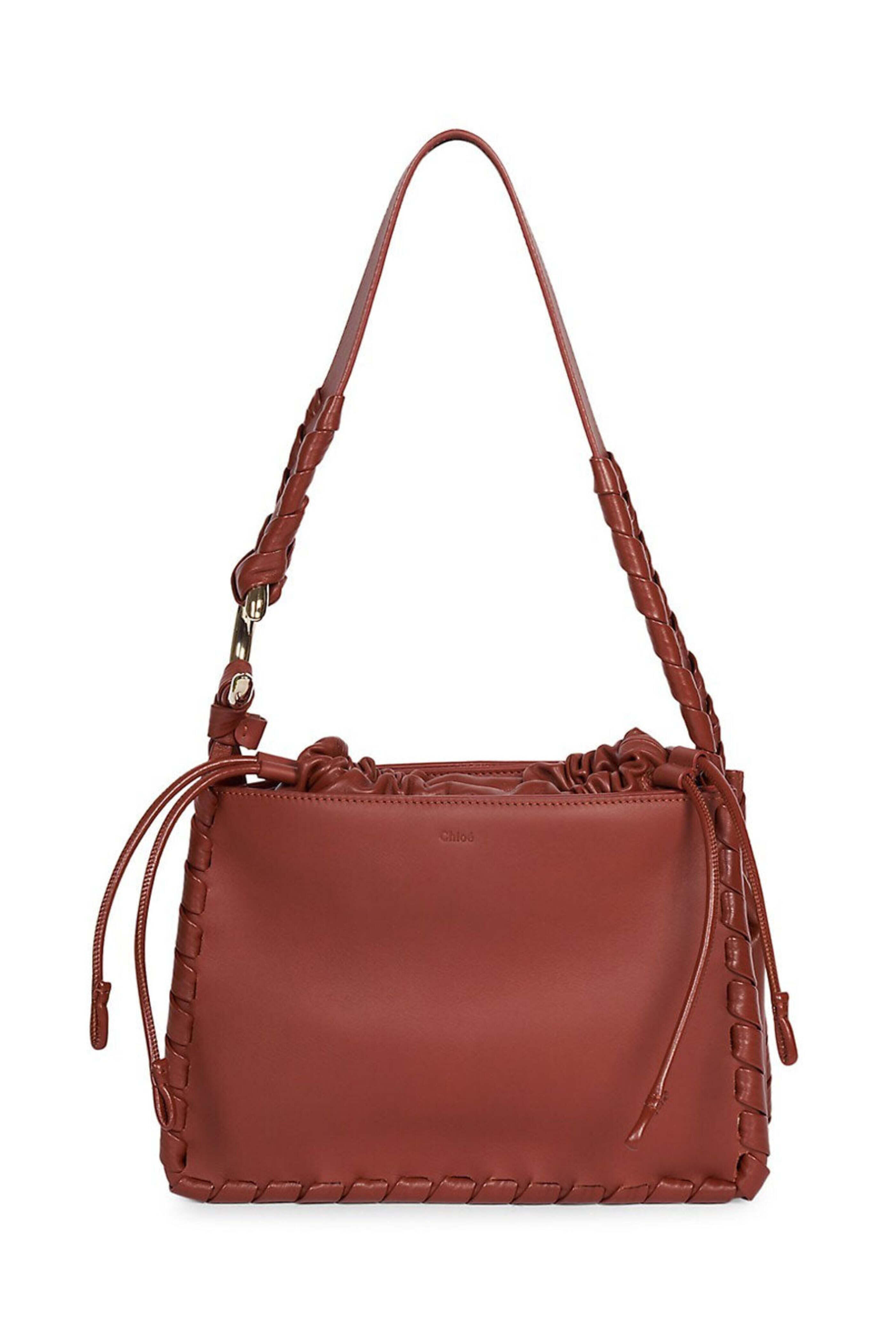 Chloé - Mate Drawstring Leather Shoulder Bag in Brown