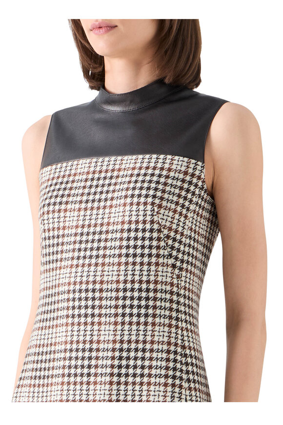 Akris Punto Winter White Mixed Media Plaid Mini Dress - view 5