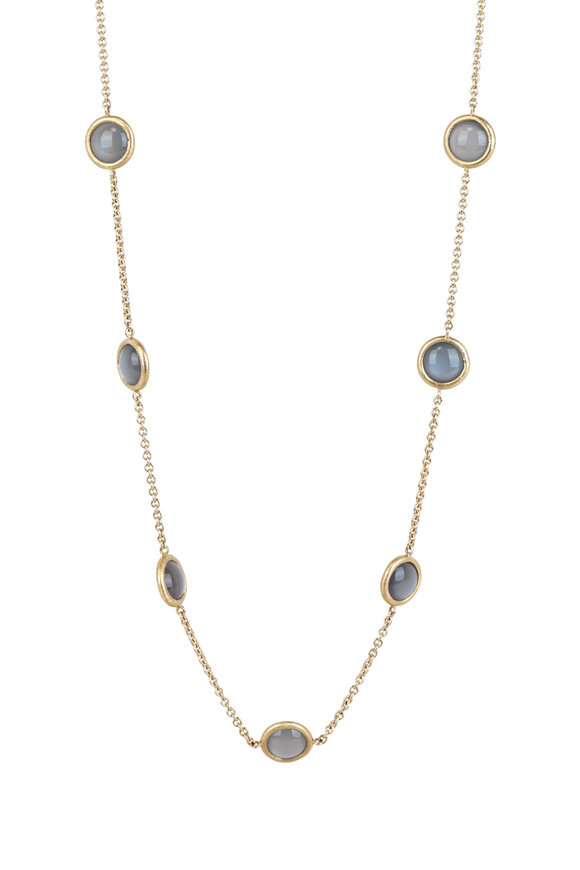 Aaron Henry - 18K Yellow Gold Gray Moonstone Chain Necklace