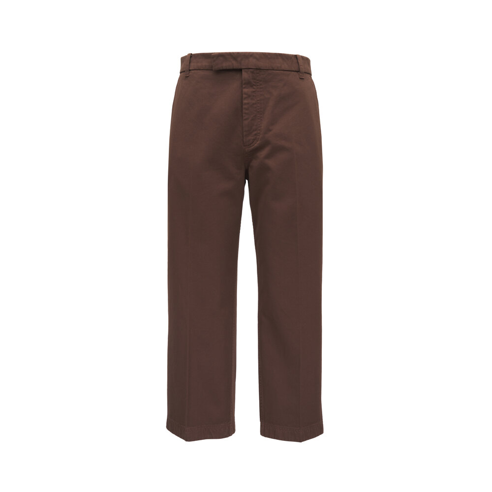 Thom Browne Men's Brown Cotton Twill Chinos | Mitchell Stores