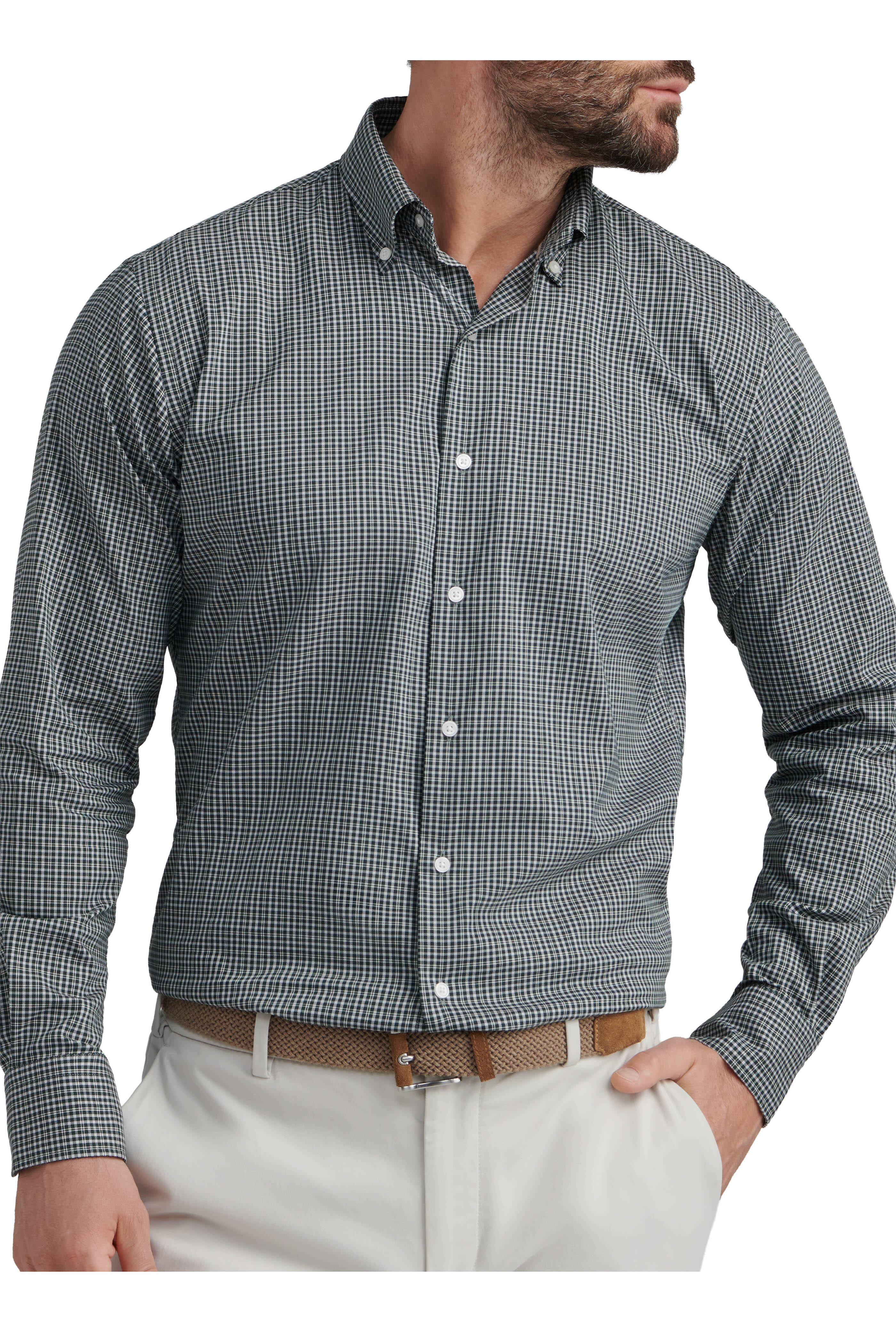 Peter Millar - Stowe Deep Verdant Green Plaid Sport Shirt
