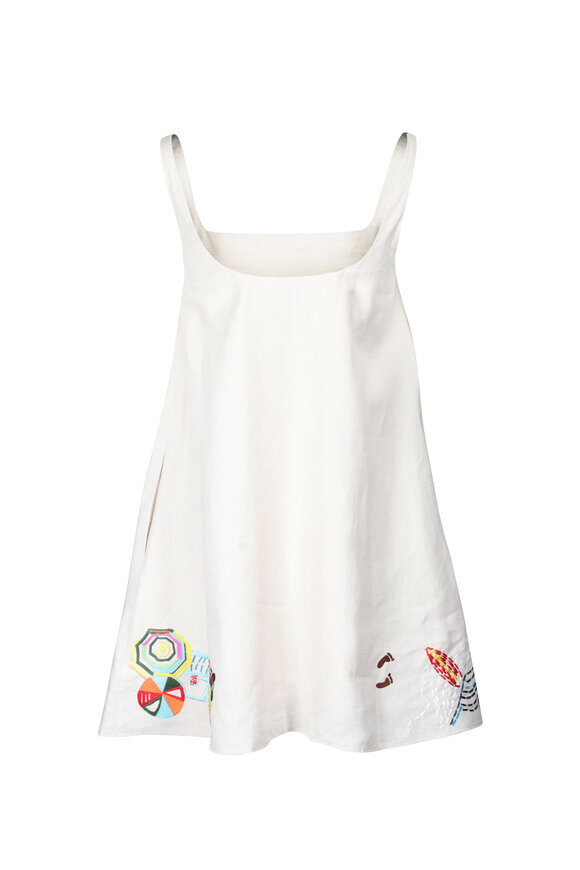 embroidered linen mini dress ASTR the Label | Jaelynn Embroidered Linen Mini Dress in Natural main image 1