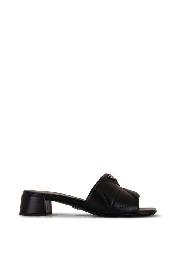 Prada - Black Quilted Nappa Leather Slide, 35mm