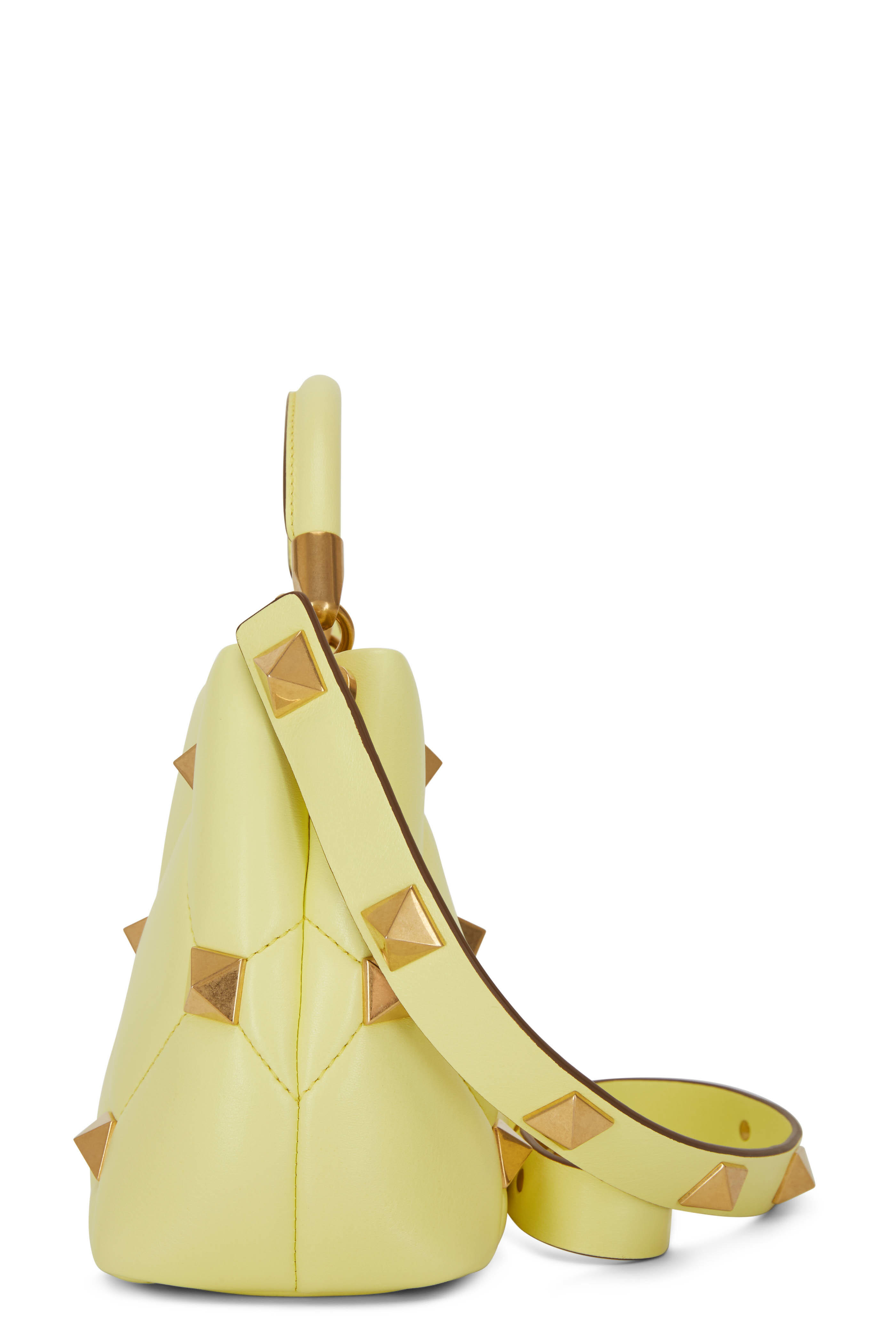 Valentino Garavani - Small Roman Stud The Handle Lime Sorbet Bag