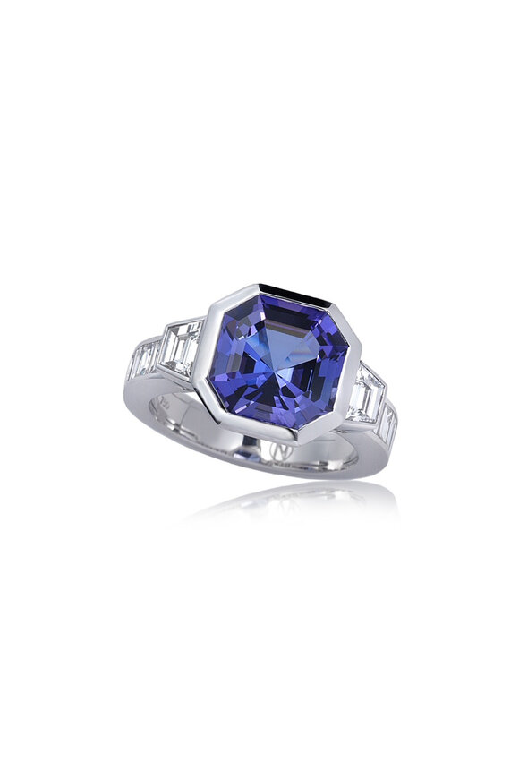 Nam Cho 18k Asscher Tanzanite & Diamond Cocktail Ring - view 1