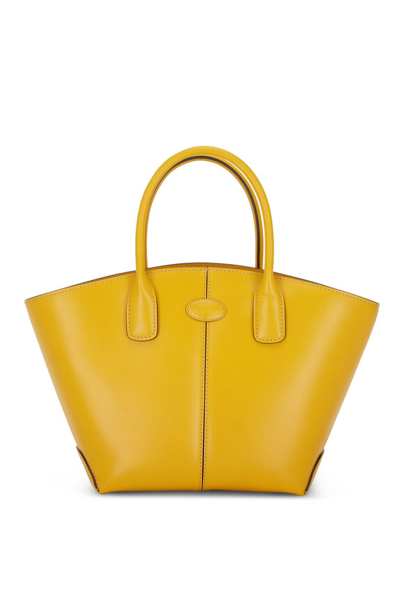 Tod's - Manici Yellow Leather Medium Shopper Tote