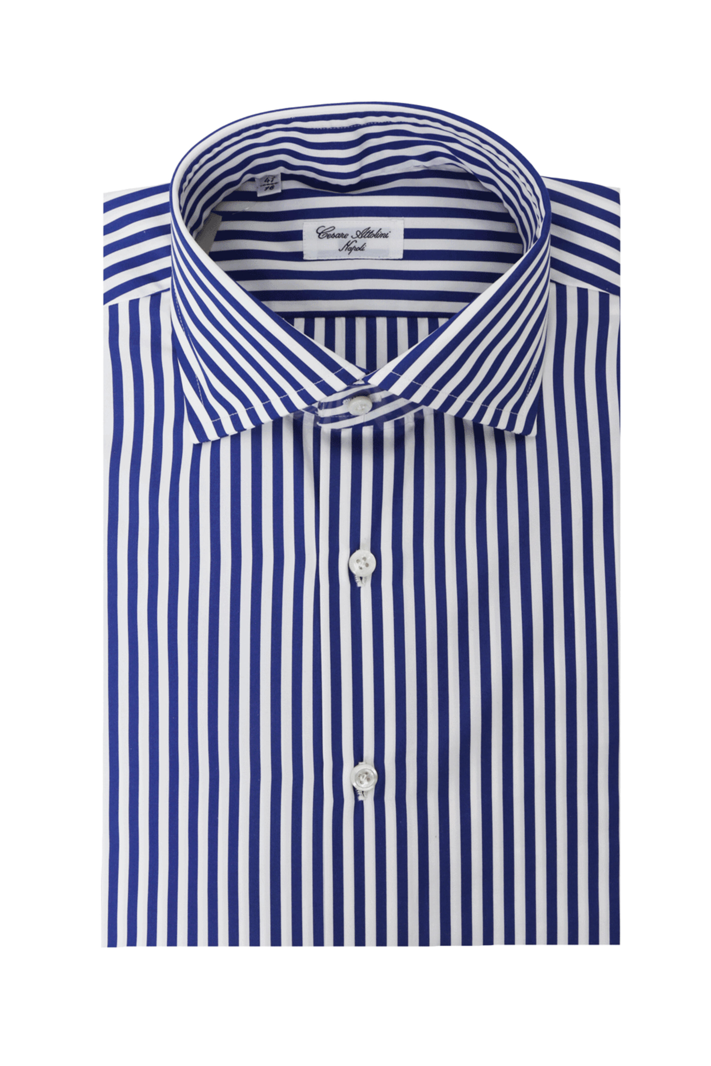 Cesare Attolini - Royal Blue Stripe Dress Shirt