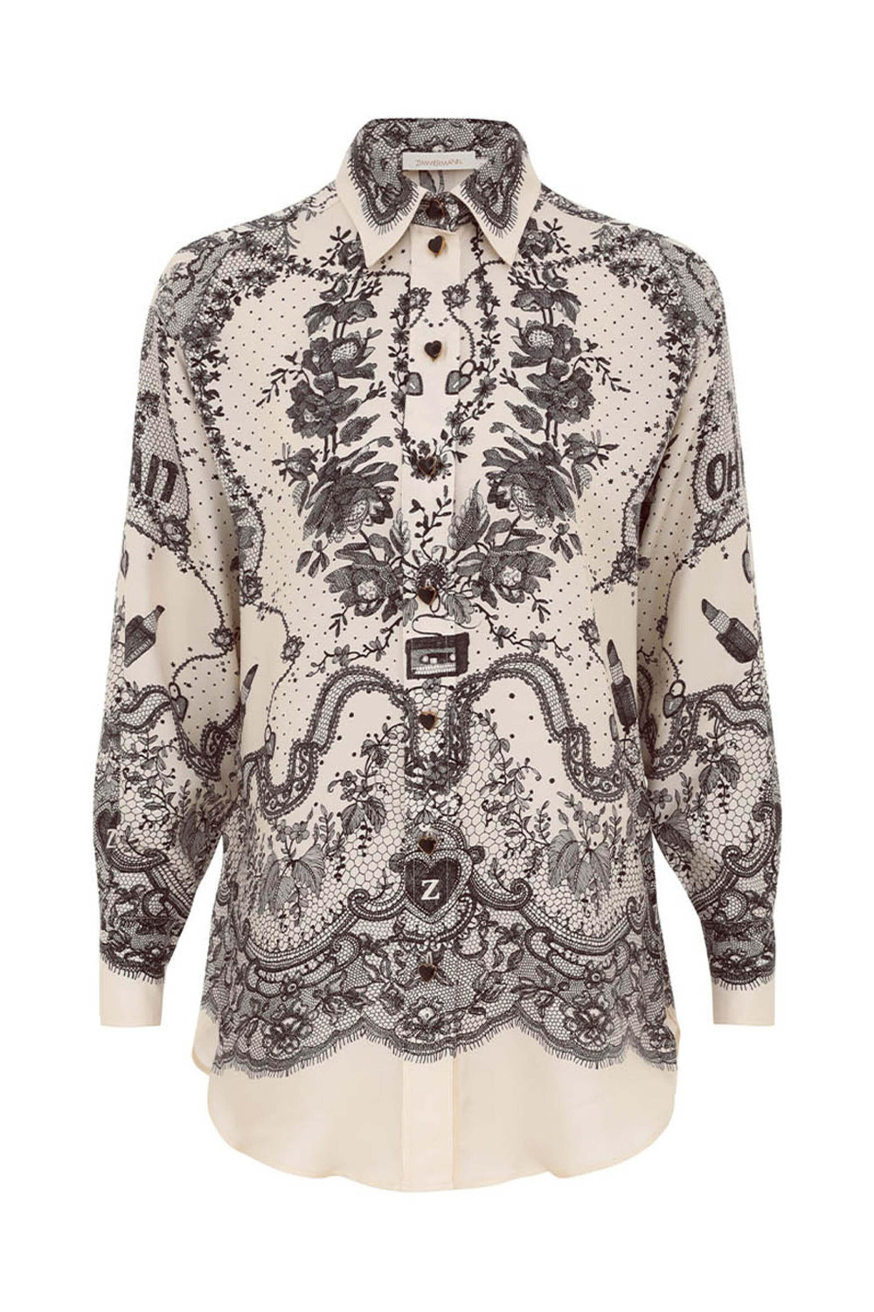 Zimmermann - Ivory Locket Crush Relaxed Shirt