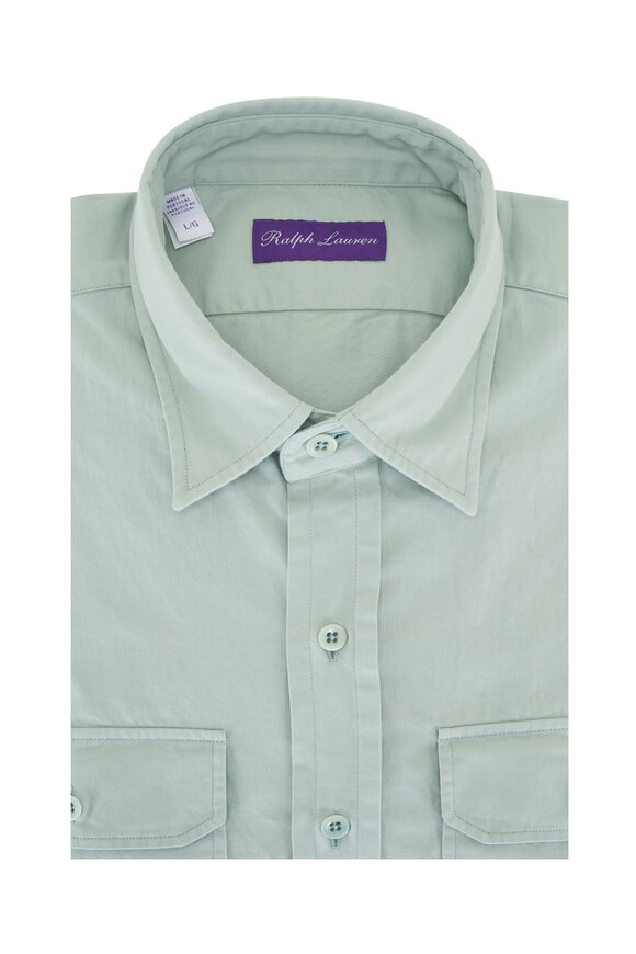 Ralph Lauren Purple Label Light Green Cotton Sport Shirt