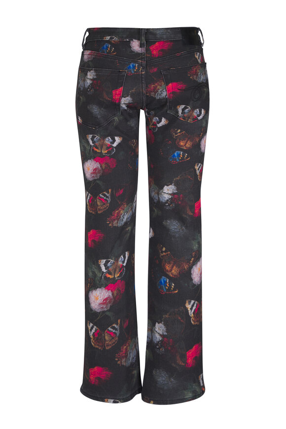 R13 Boy Straight Floral Butterfly Print Jean - view 2