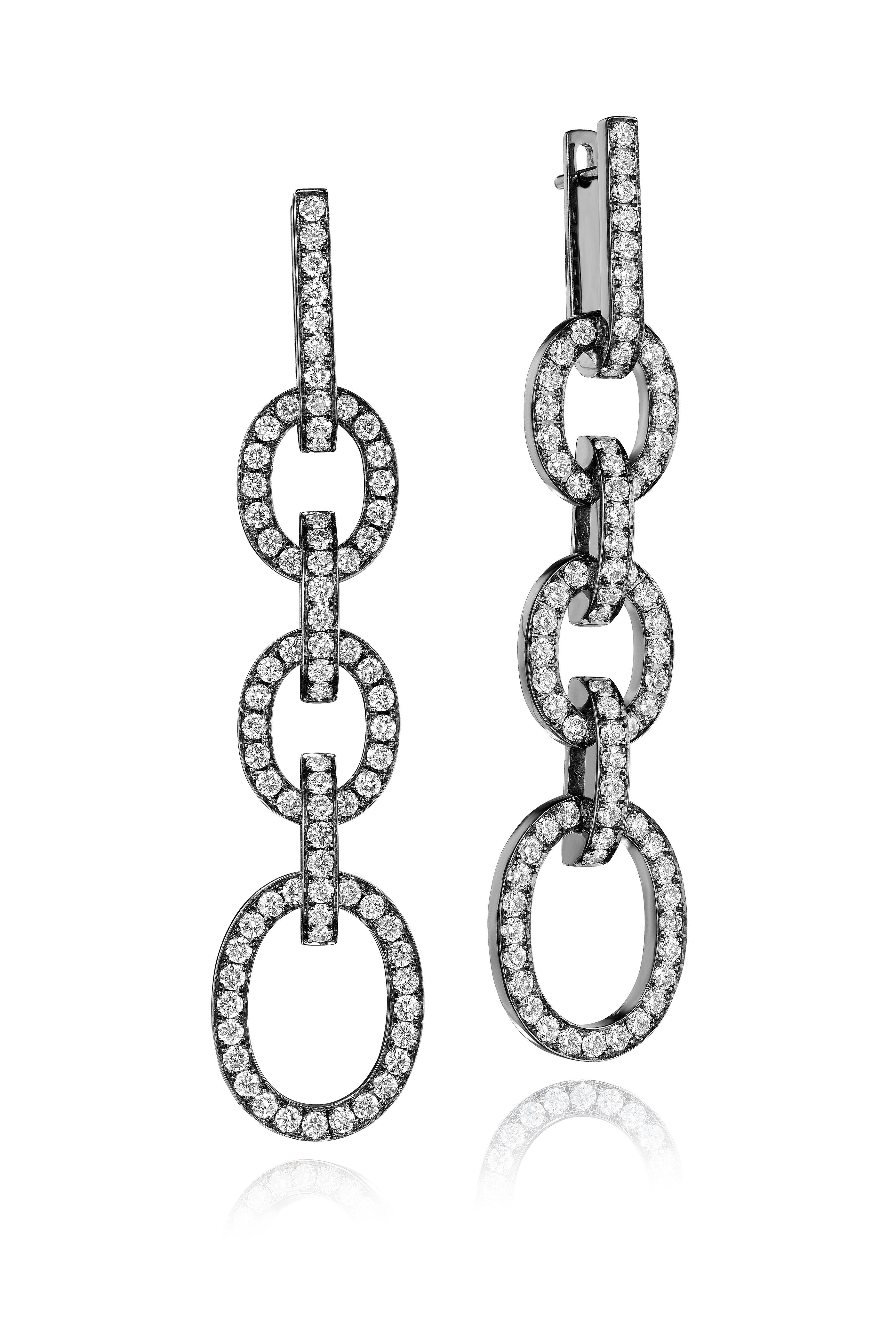 Nam Cho Diamond Oval Link Earrings Mitchell Stores