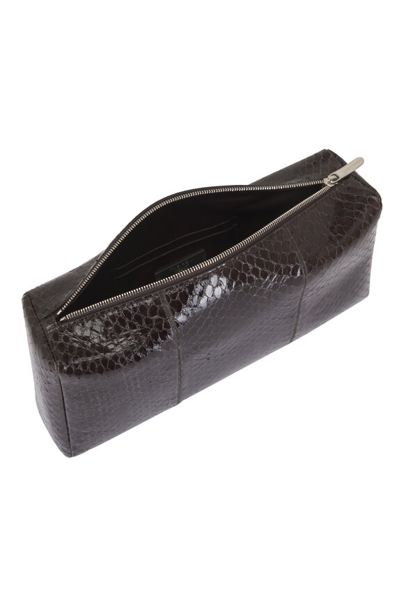 The Row Dark Brown Squared Compact Clutch Bag - view 4