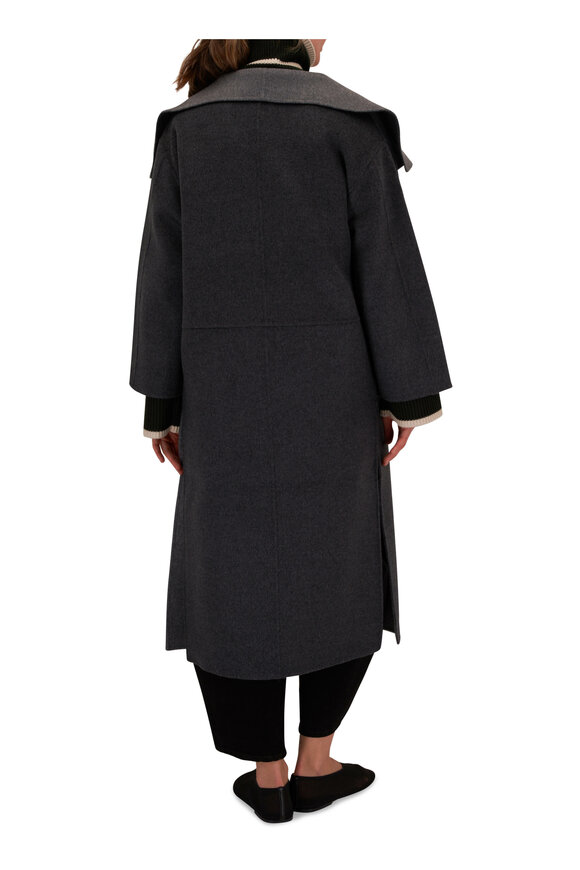 Totême - Signature Two-Tone Gray Wool & Cashmere Coat 