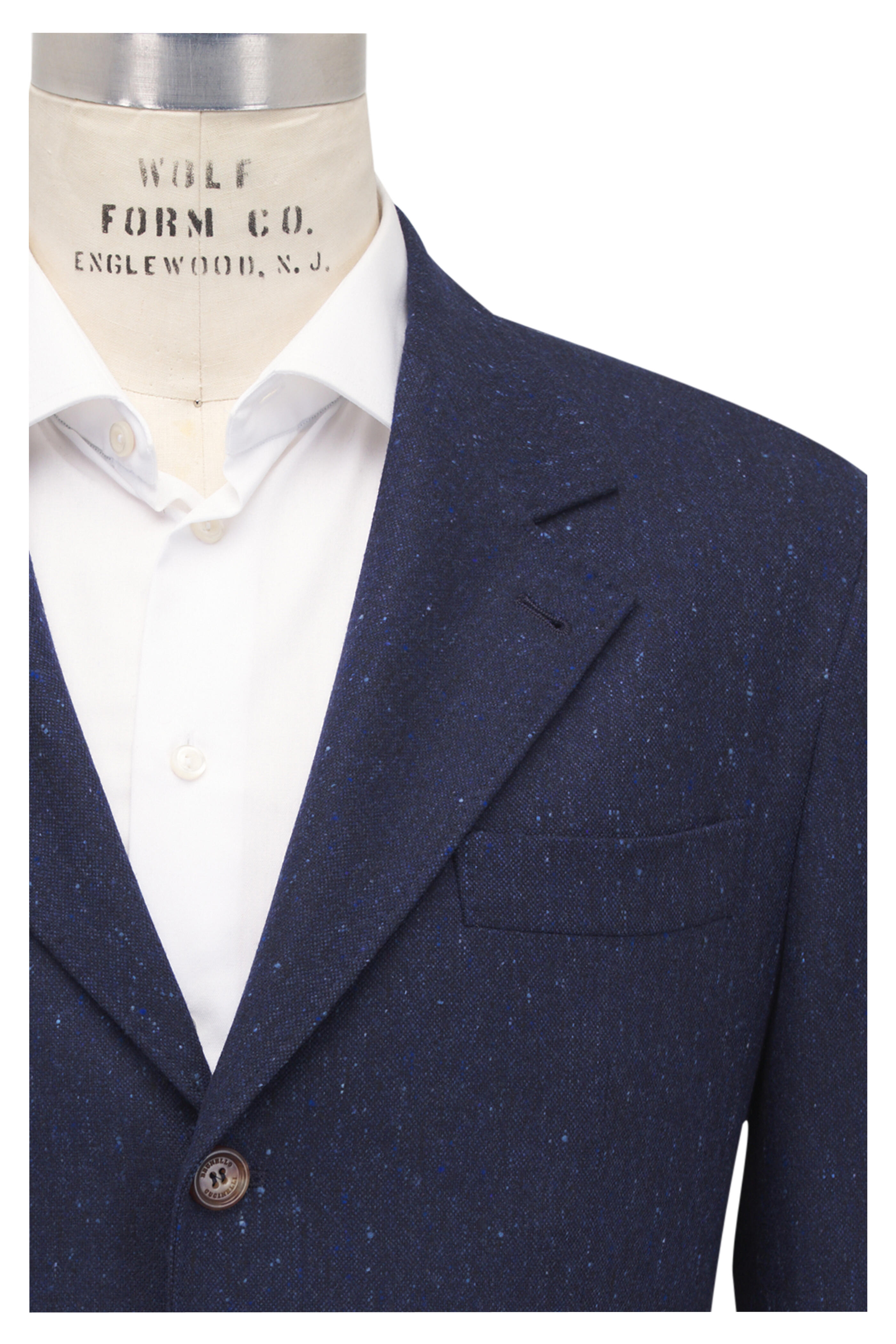 Brunello Cucinelli - Navy Donegal Wool & Cashmere Suit