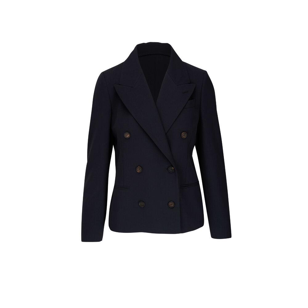 Brunello Cucinelli - Navy Blue Double-Breasted Suit Jacket