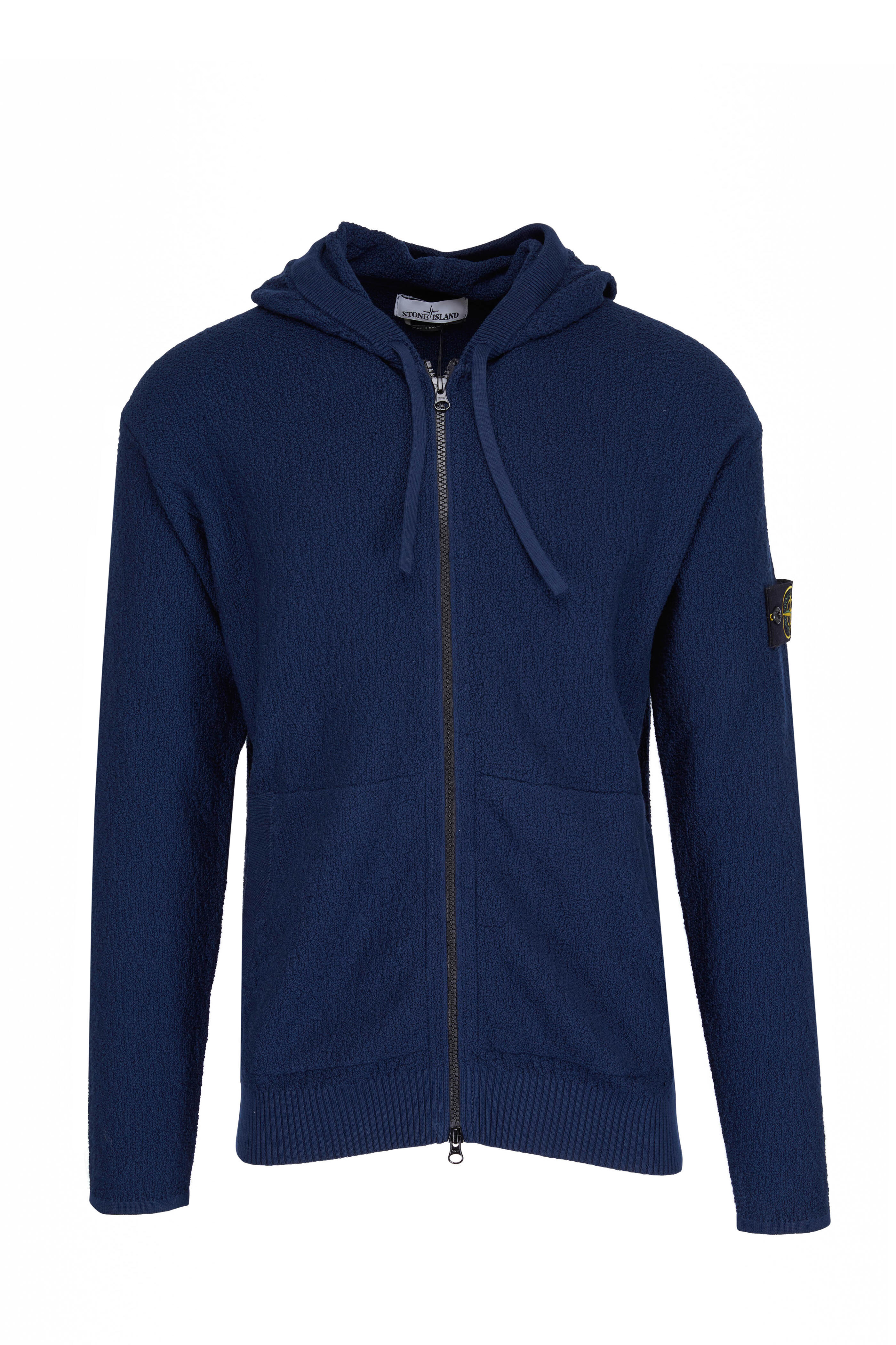 Stone Island - Navy Blue Boucle Hoodie