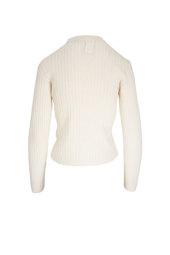 Adam Lippes - Parker Ivory Cashmere & Silk Rib Knit Henley