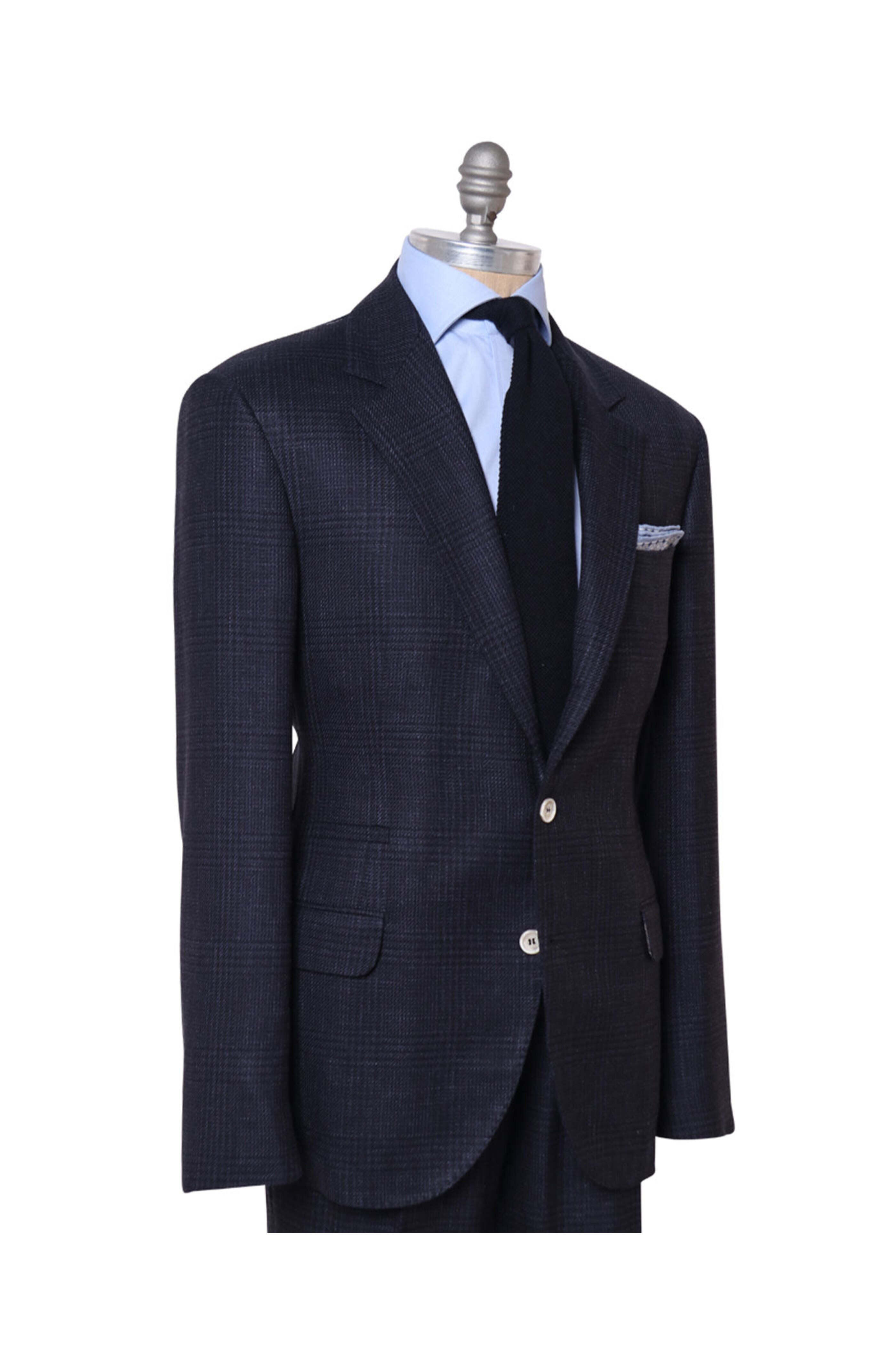 Brunello Cucinelli MP126P8703C8950 関税送料込 Brunello Cucinelli - Navy Plaid Wool Blend Suit | Mitchell