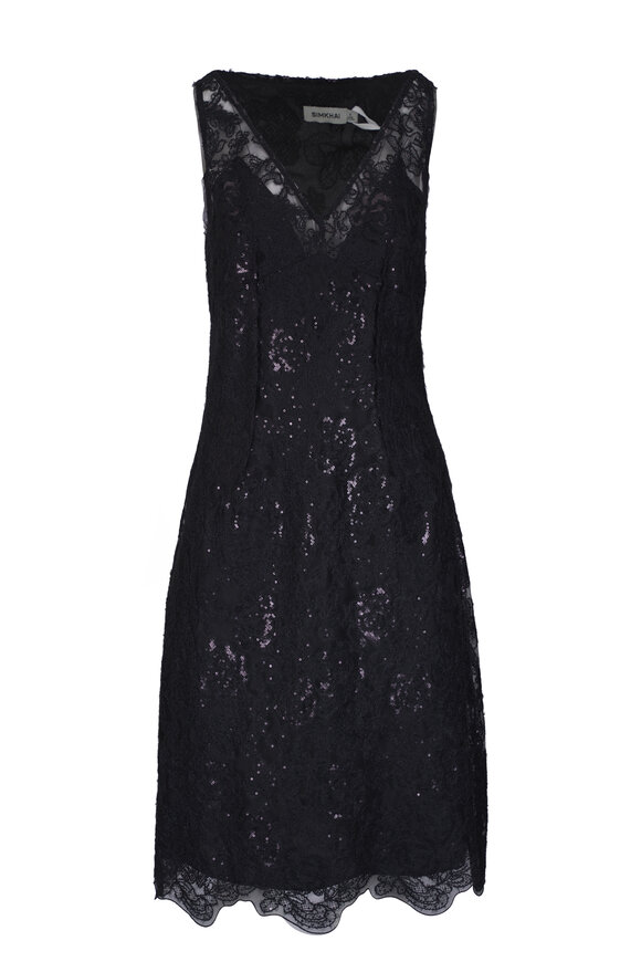 R13 - Black Chain Embellished Oversized Vest Dress