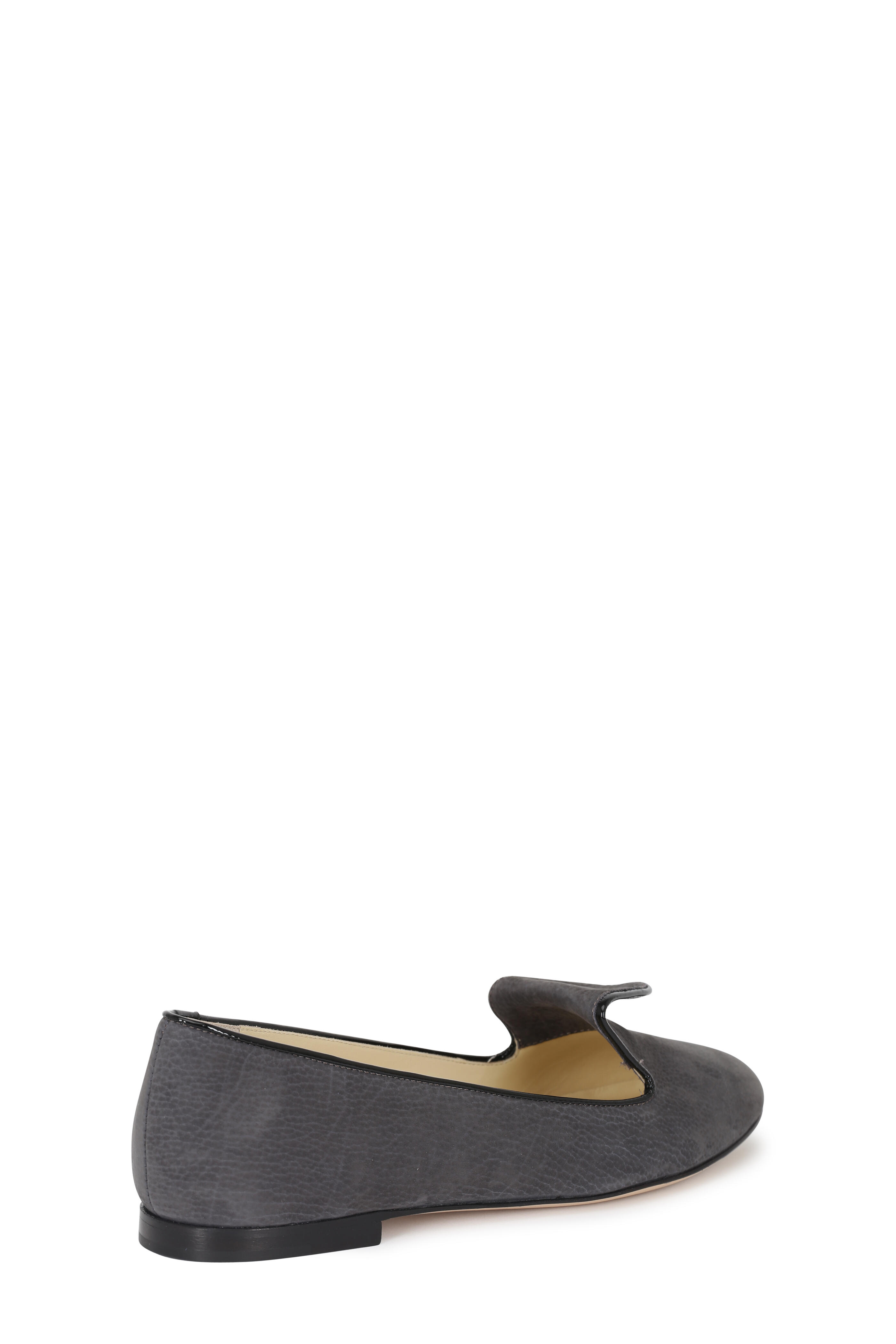 Sarah Flint - Andrea Slate Gray Suede Smoking Slipper