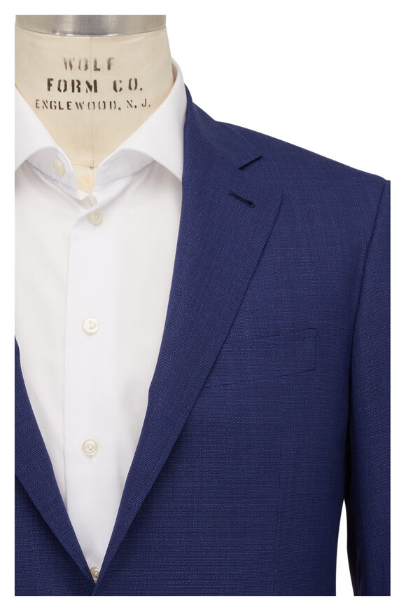 Canali - Kei Klein Blue Textured Wool Sportcoat