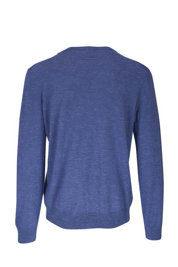 Zegna - Royal Blue Silk, Cashmere & Linen Sweater 