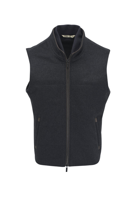 Maurizio Baldassari Arena Charcoal Gray Cashmere Vest