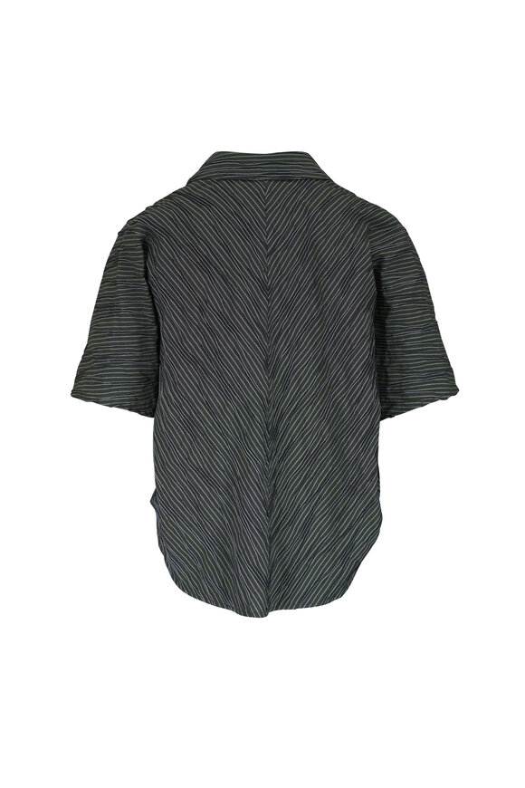 Zero + Maria Cornejo Circle Hunter Green Stripe Shirt - view 2
