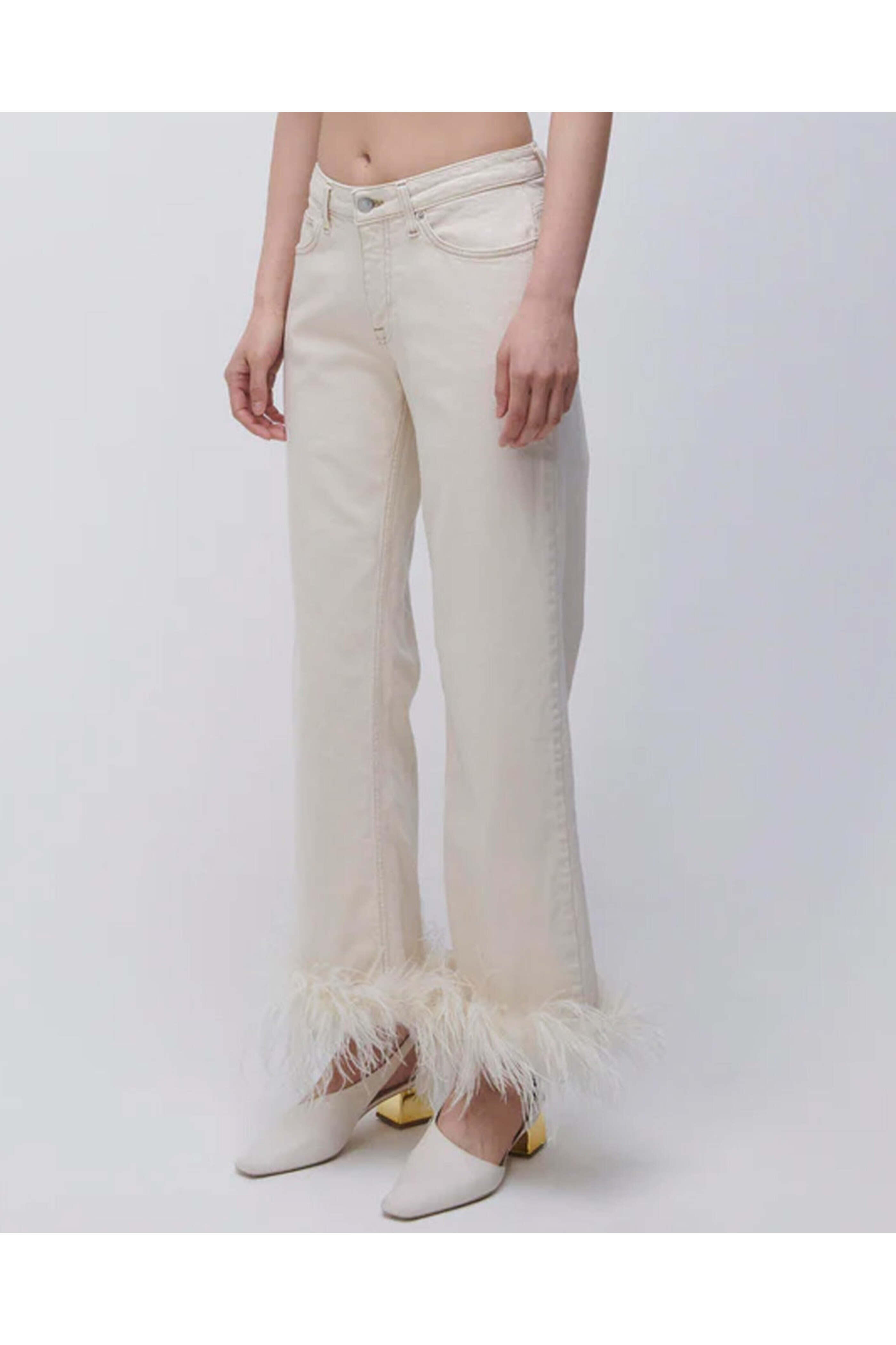 Simkhai - Jude High Rise Wide Crop Jean in Winter White