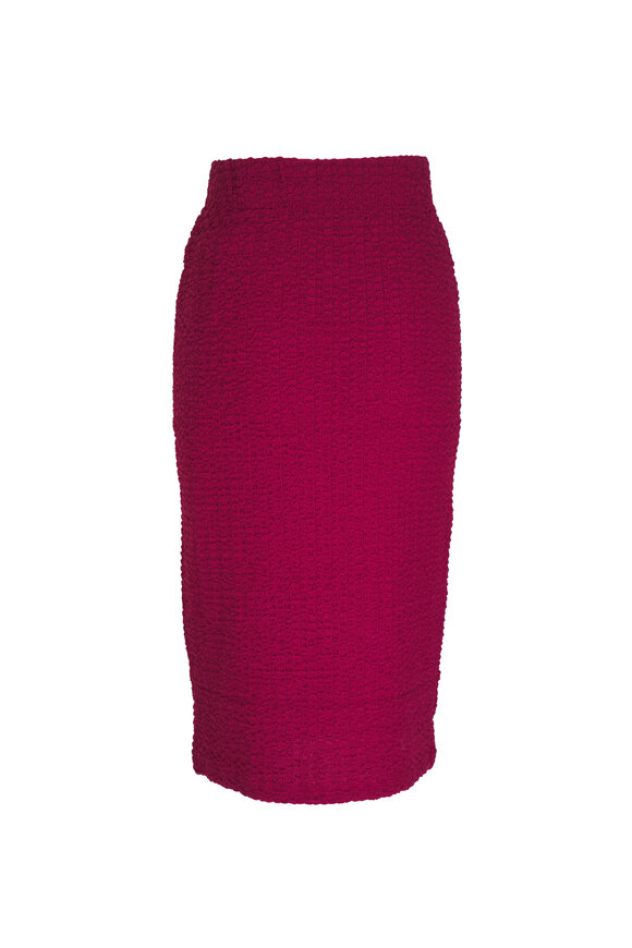 Vince - Raspberry Smocked Midi Skirt 