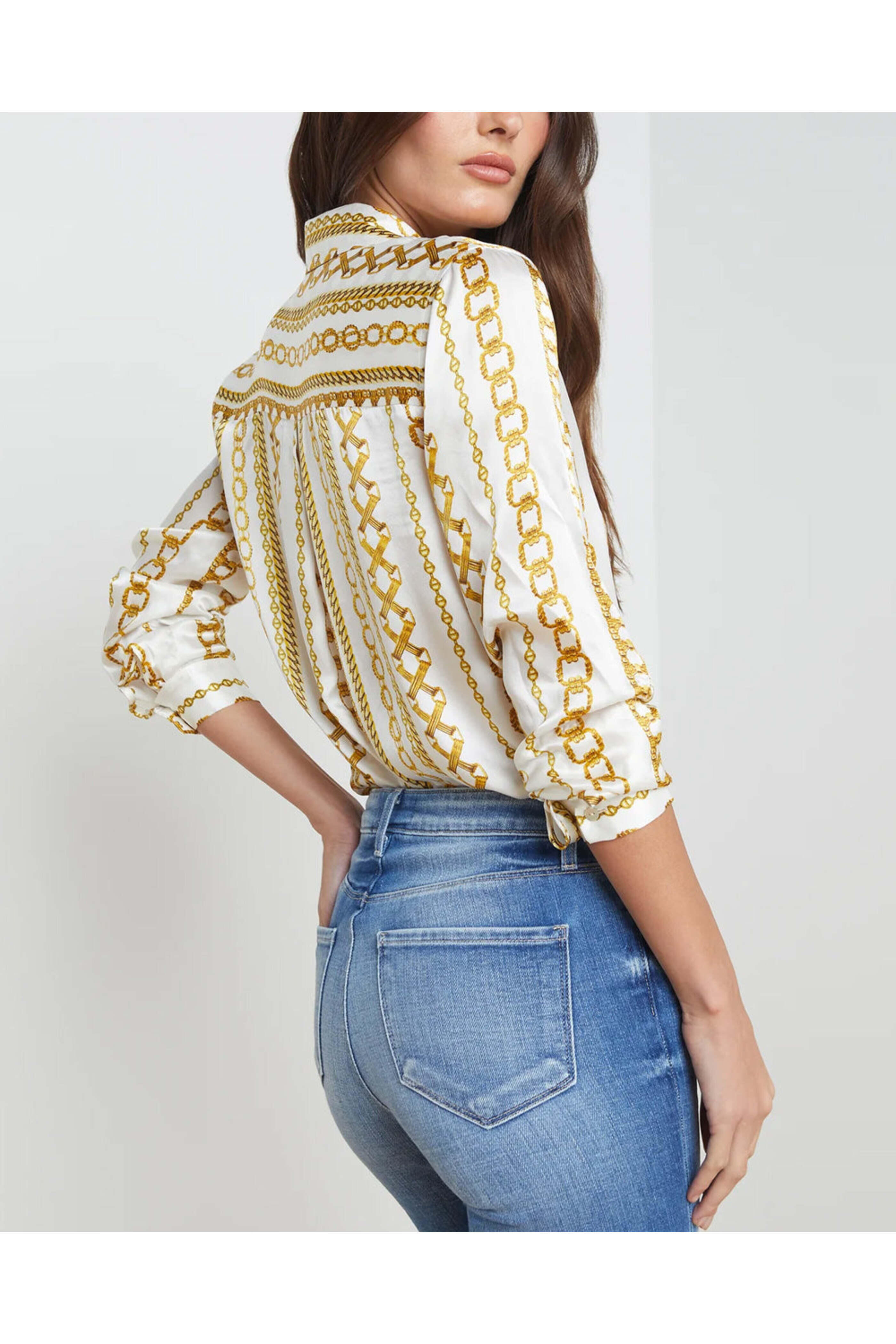 L'Agence - White Chain Tyler Shirt