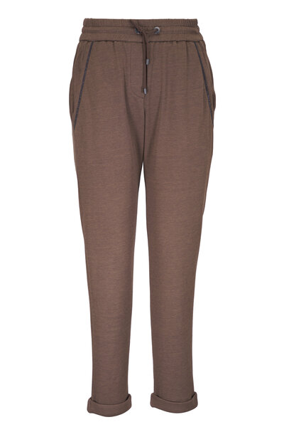 パンツ BRUNELLO CUCINELLI FW25 'Sparkling' pants (M1E224799 CEF37) Wide trousers for Woman in Beige | Brunello Cucinelli
