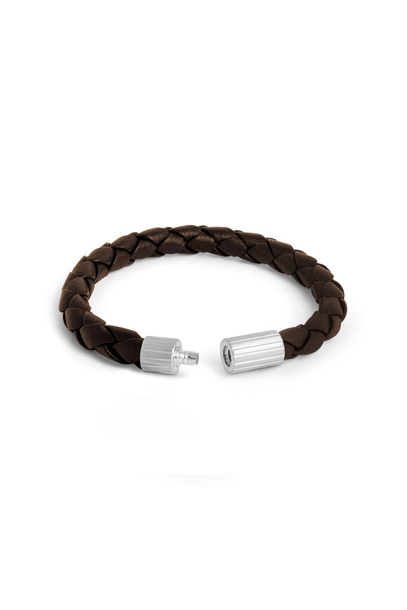 Tateossian - Brown Leather Single Wrap Bracelet