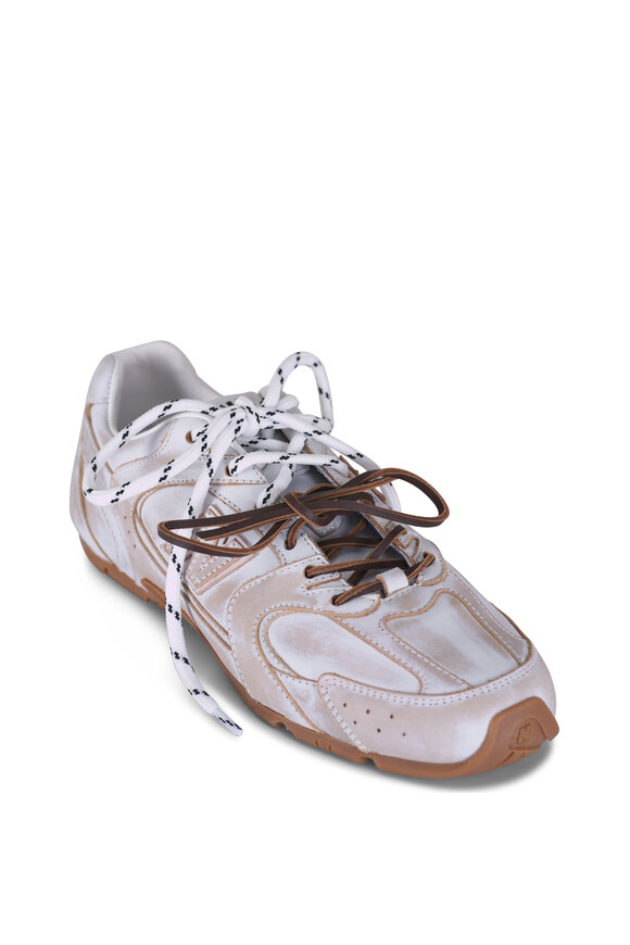 Miu Miu Bianco 530 SL Leather Low Top Sneaker