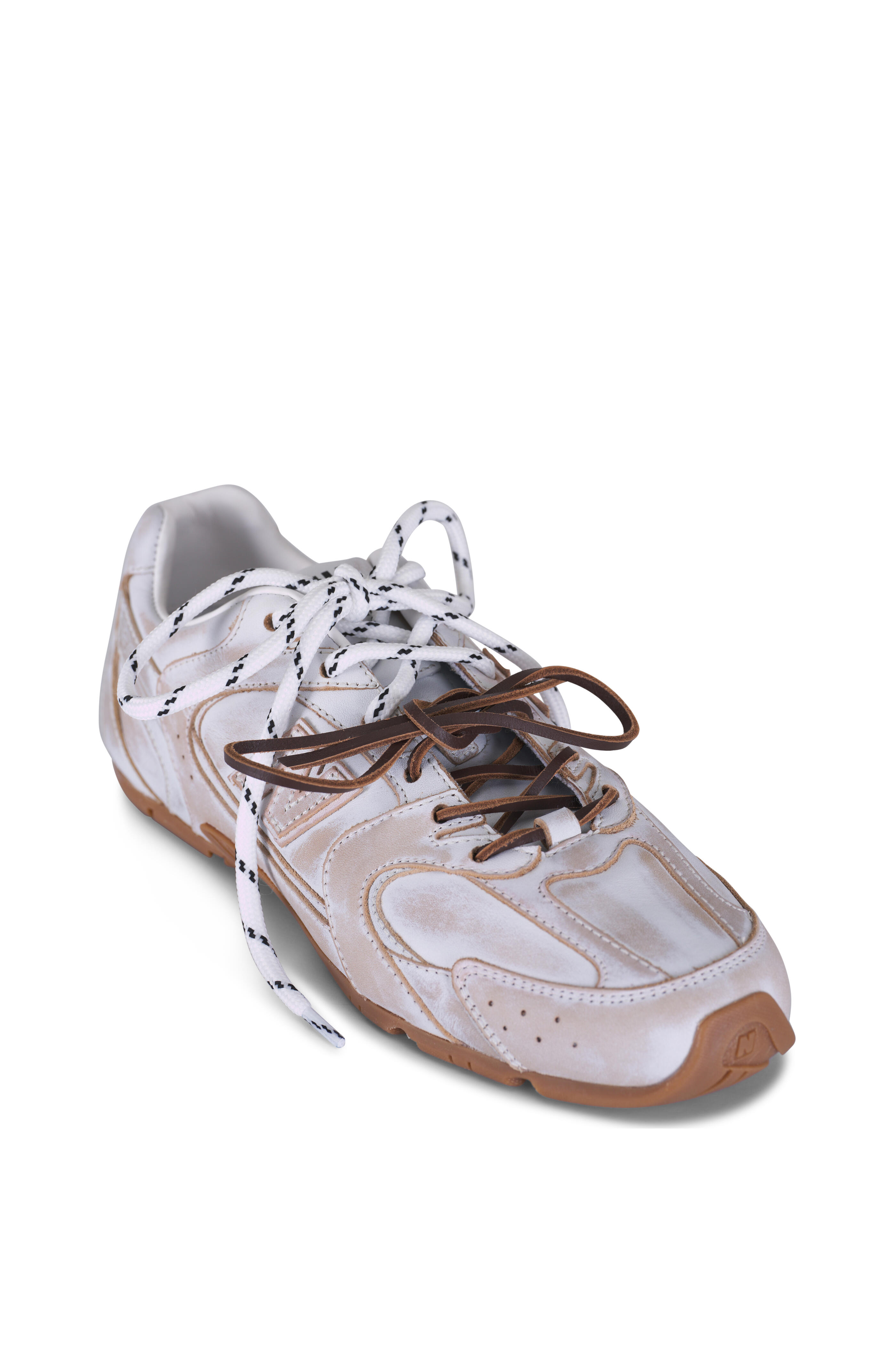 Miu Miu - Bianco 530 SL Leather Low Top Sneaker