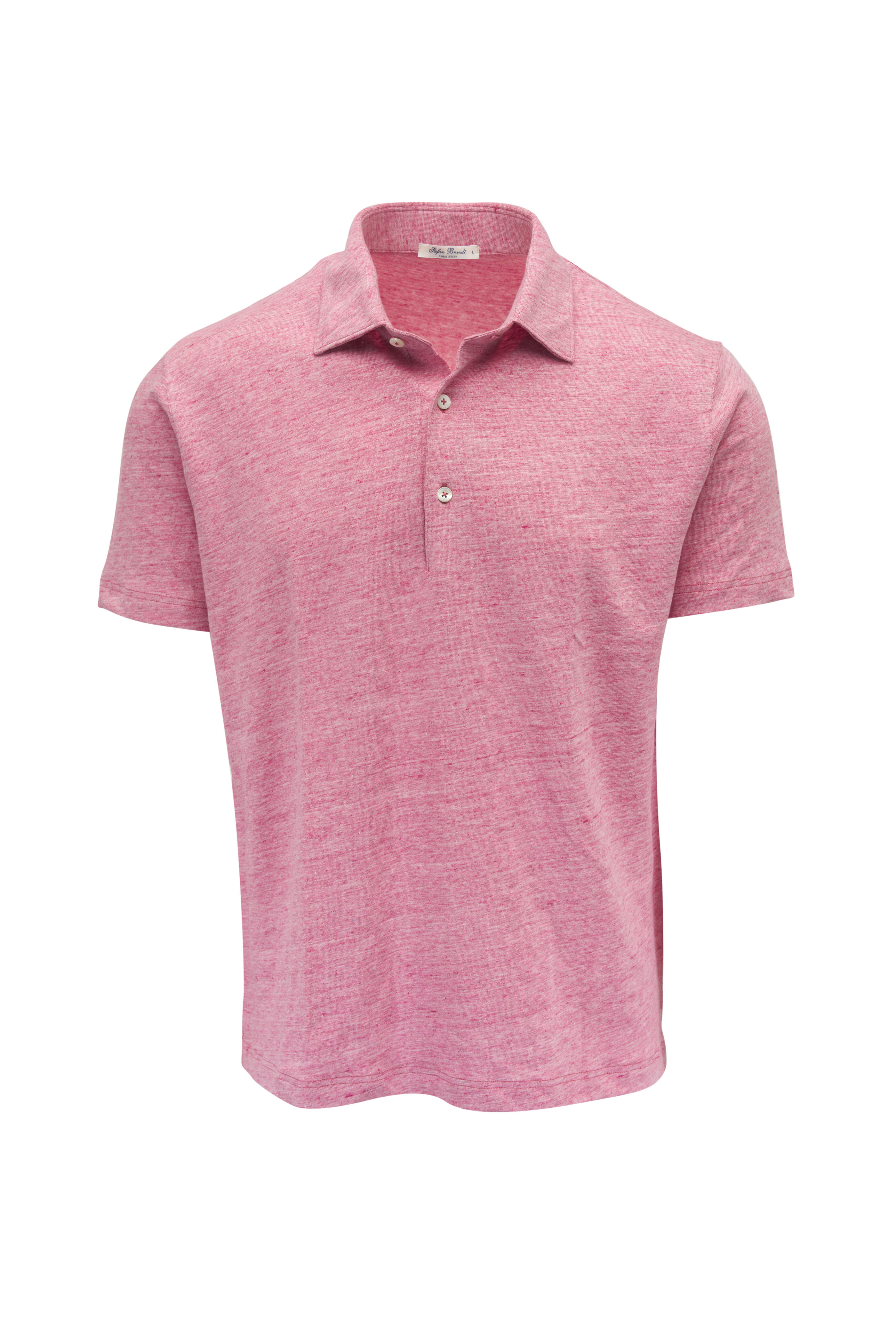 Stefan Brandt - Coral Linen Jersey Polo