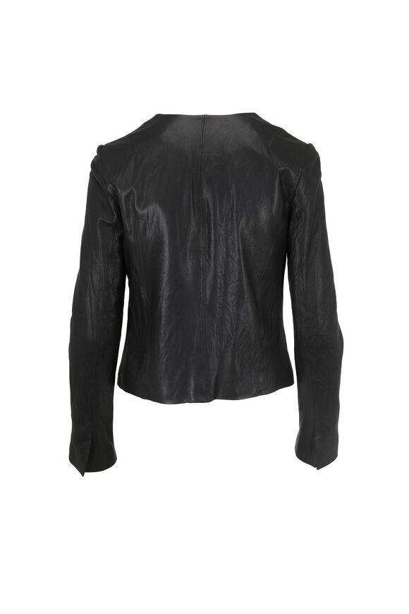 Vince - Black Lambskin Leather Moto Jacket