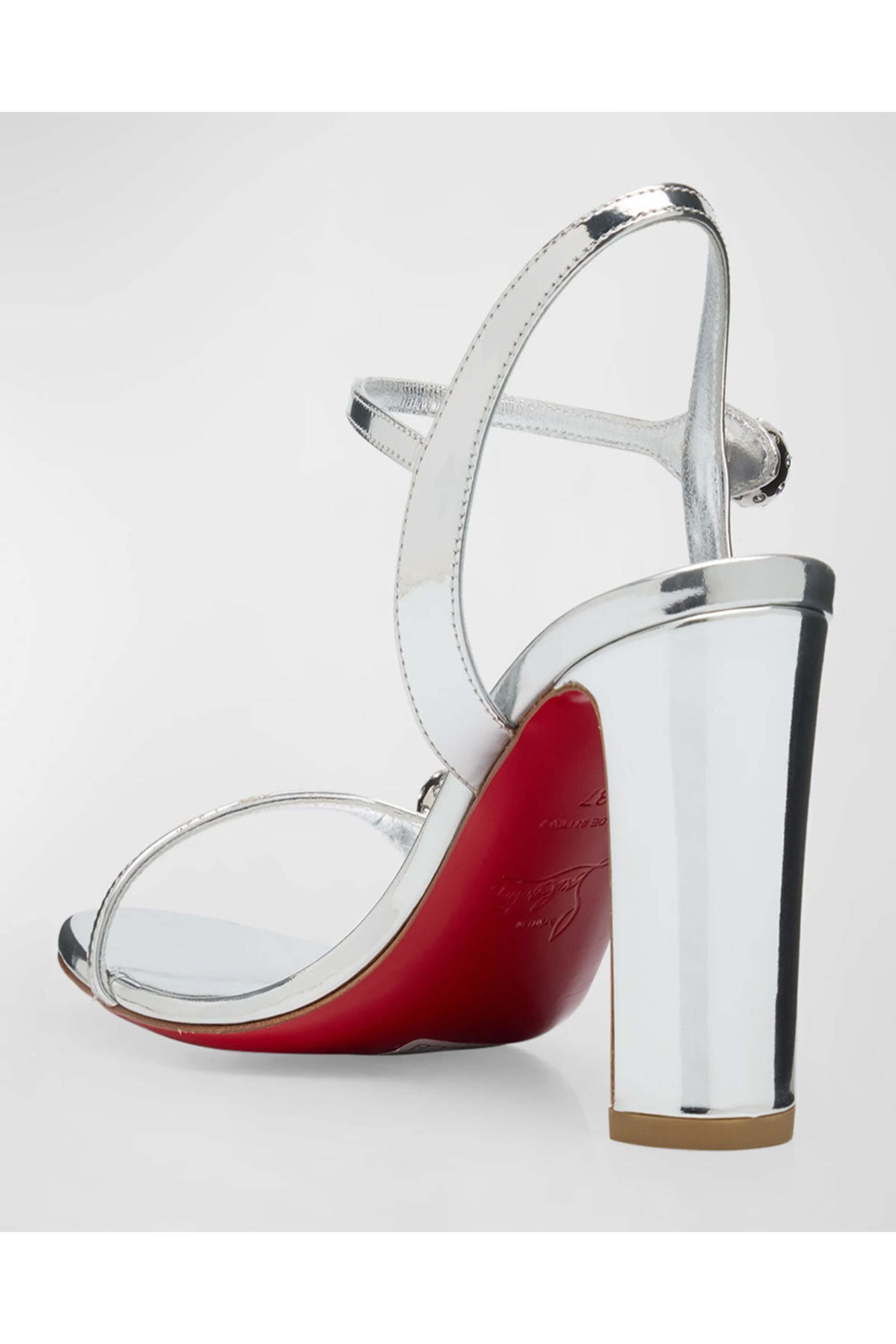 Christian Louboutin* Atmospheria メタリックレザーサンダル CHRISTIAN LOUBOUTIN Atmospheria Mirrored Leather Sandals