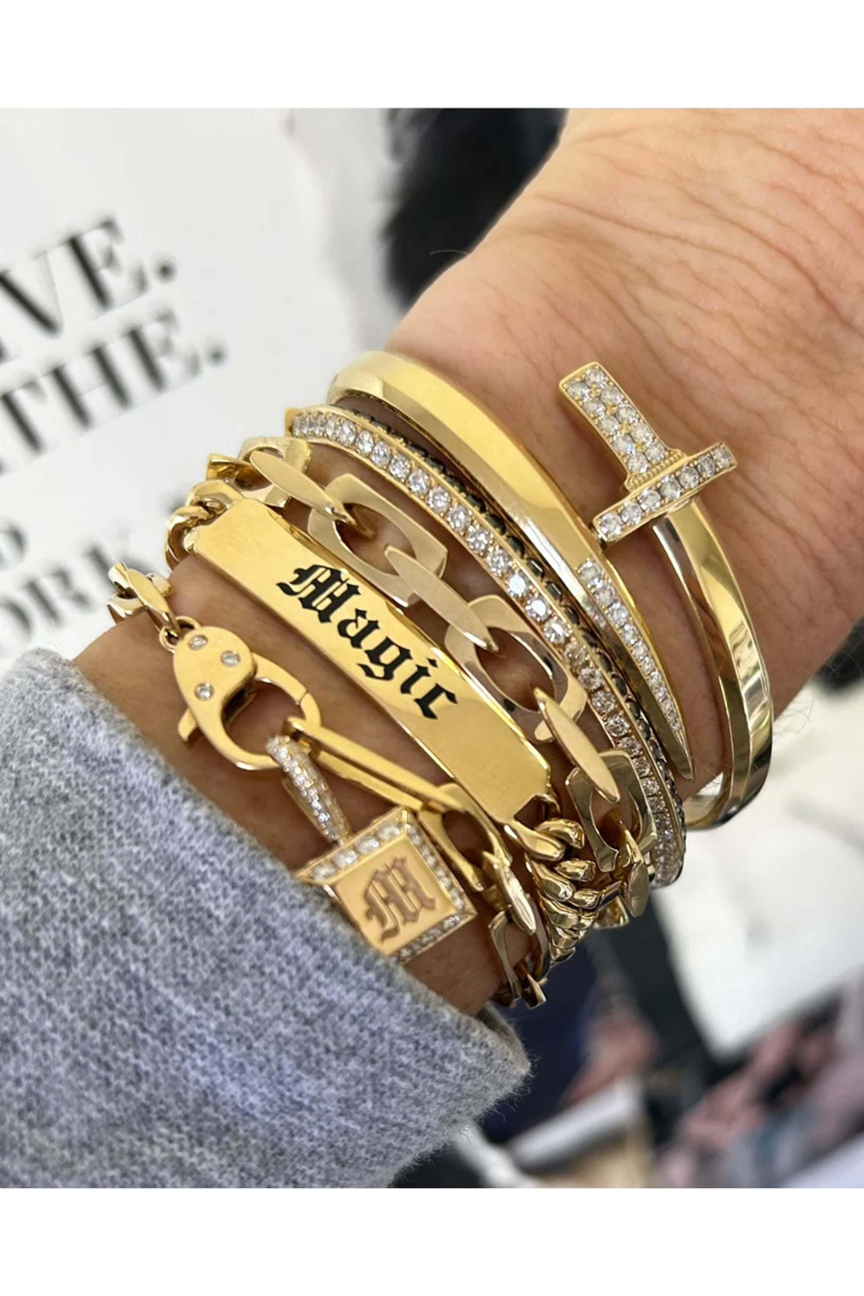 Dru - XL Godfather Bracelet with Diamond Clasps