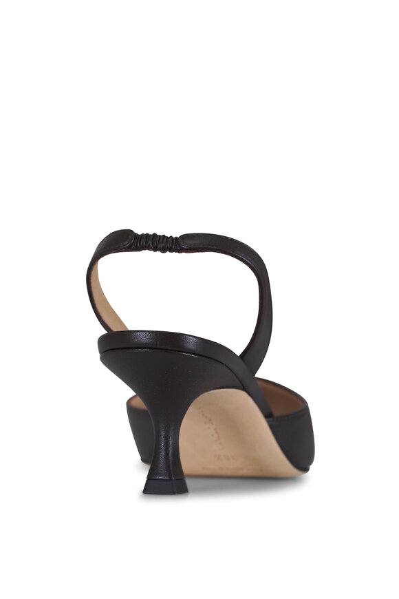 Manolo Blahnik Carolyne Dark Brown Leather Slingback, 50mm - view 3