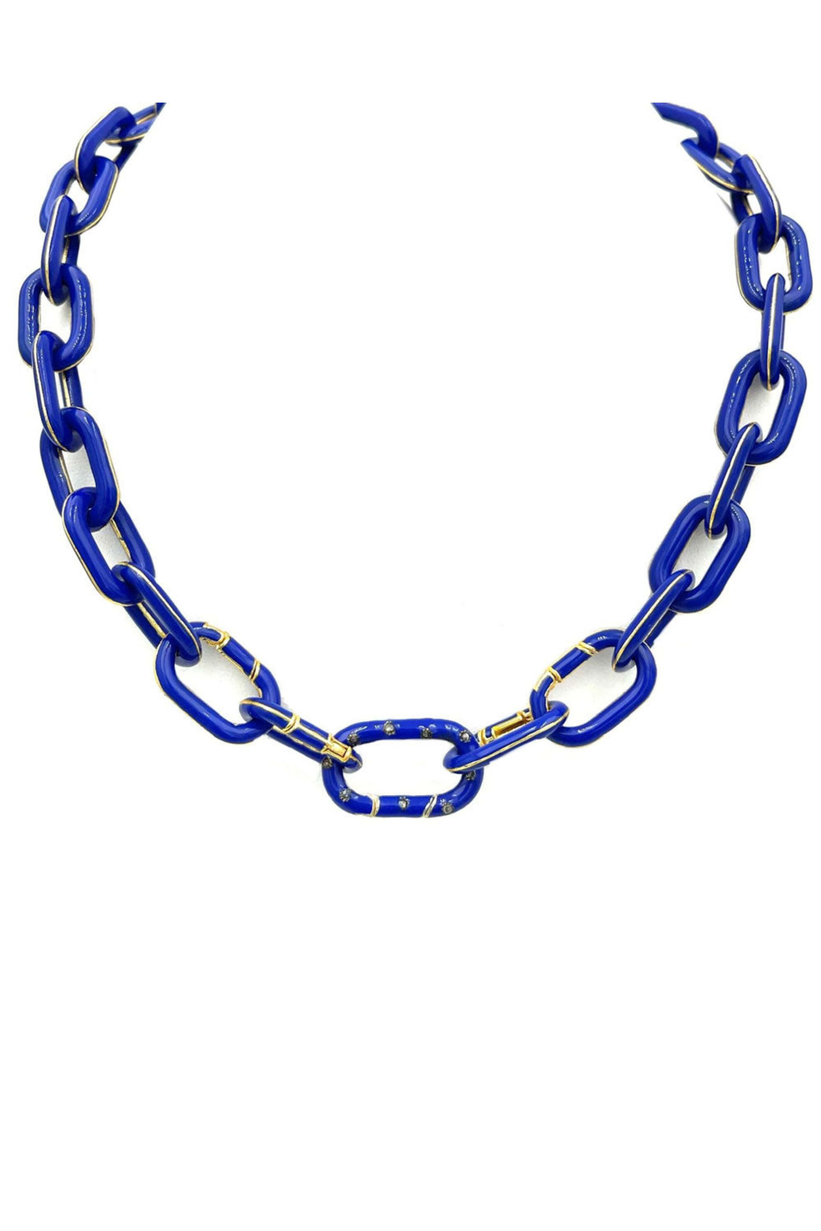 Royal Nomad Jewelry - Cobalt Enamel Link Necklace